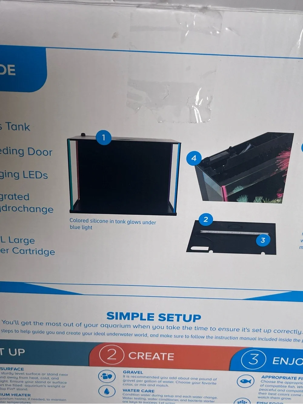 Five gallon Topfin color flow Aquarium lightly used one month